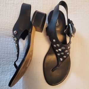 Michael Kors Black Studded Sandals With Block Heel